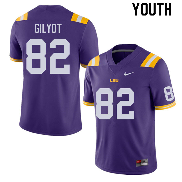 Youth #82 LJ Gilyot LSU Tigers College Football Jerseys Sale-Purple